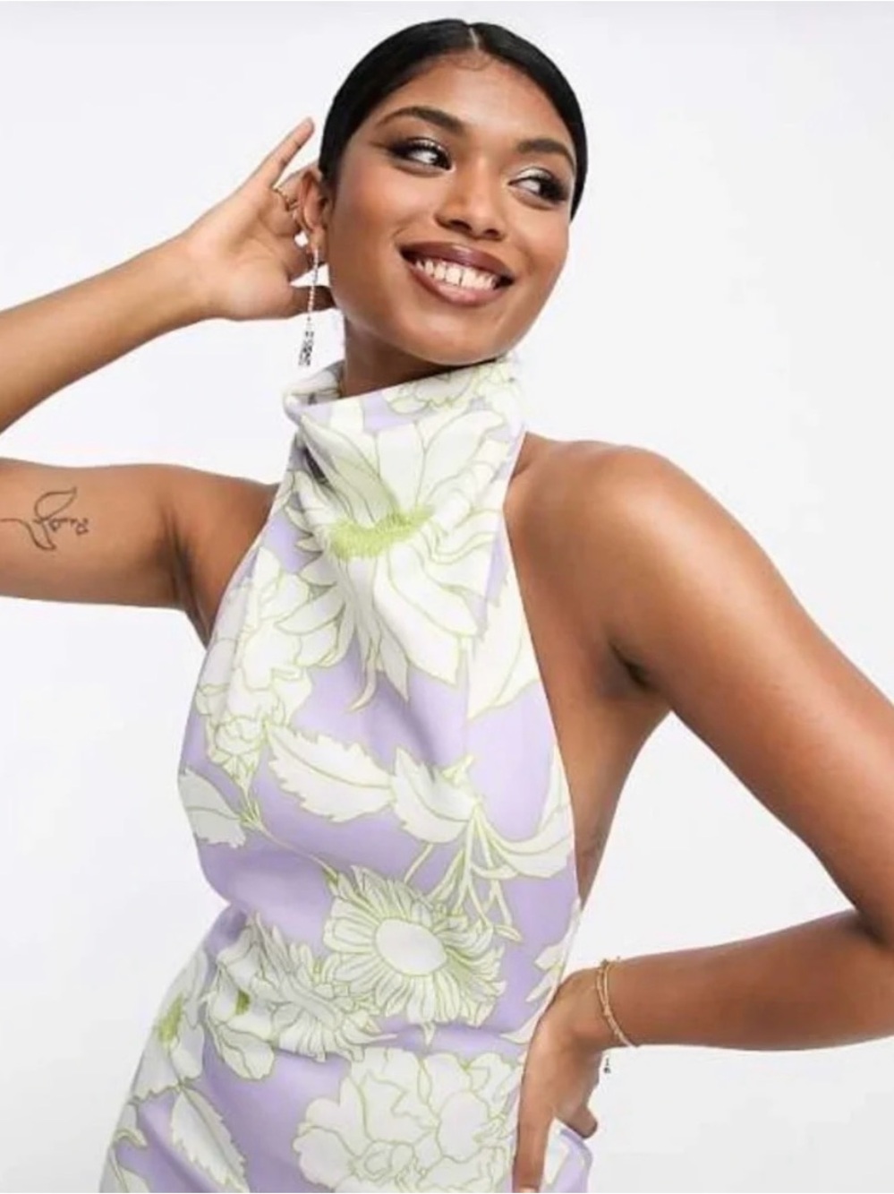 ASOS Lavender Floral Midi Dress